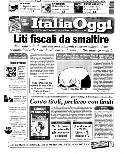 Italia oggi : quotidiano di economia finanza e politica